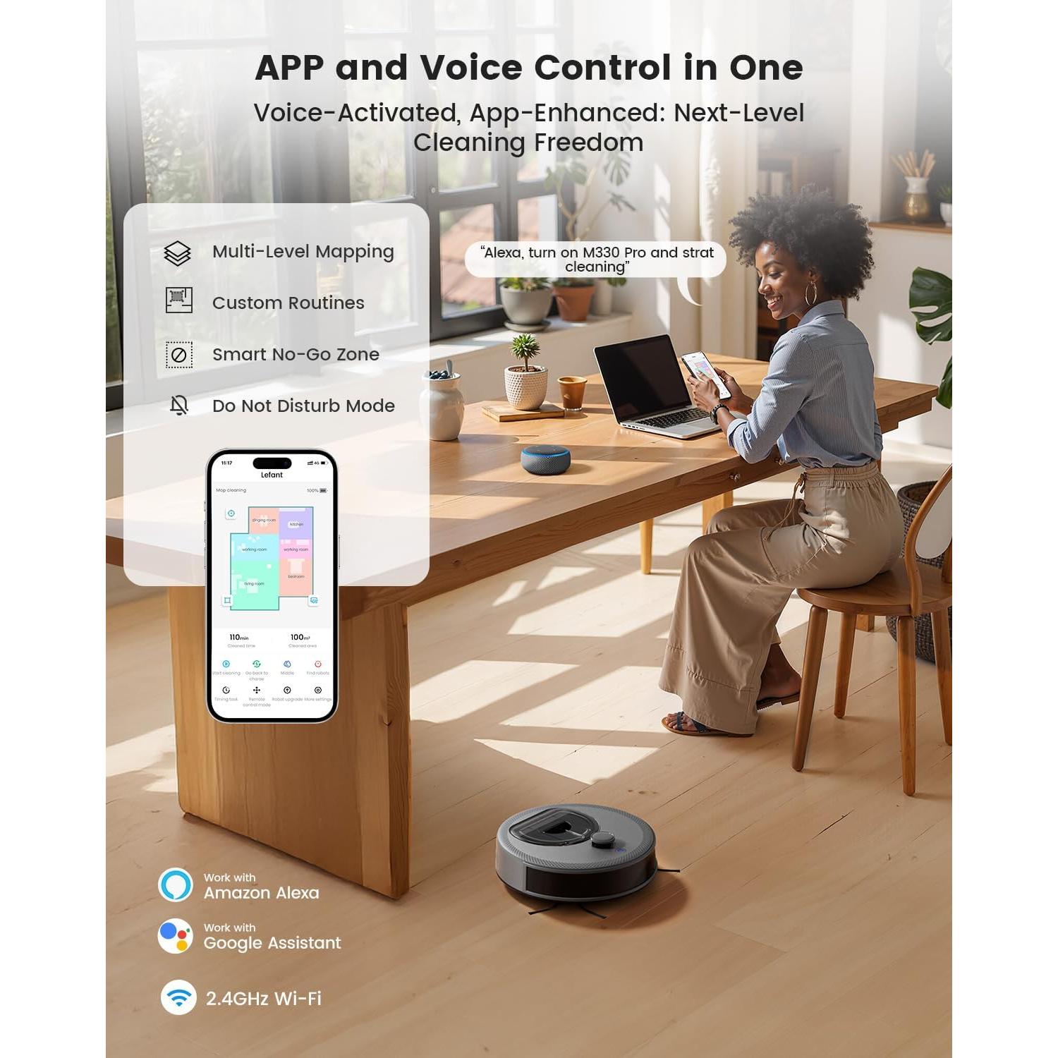 Robot Aspirador Lefant M330 Pro LiDAR 5000Pa Gris