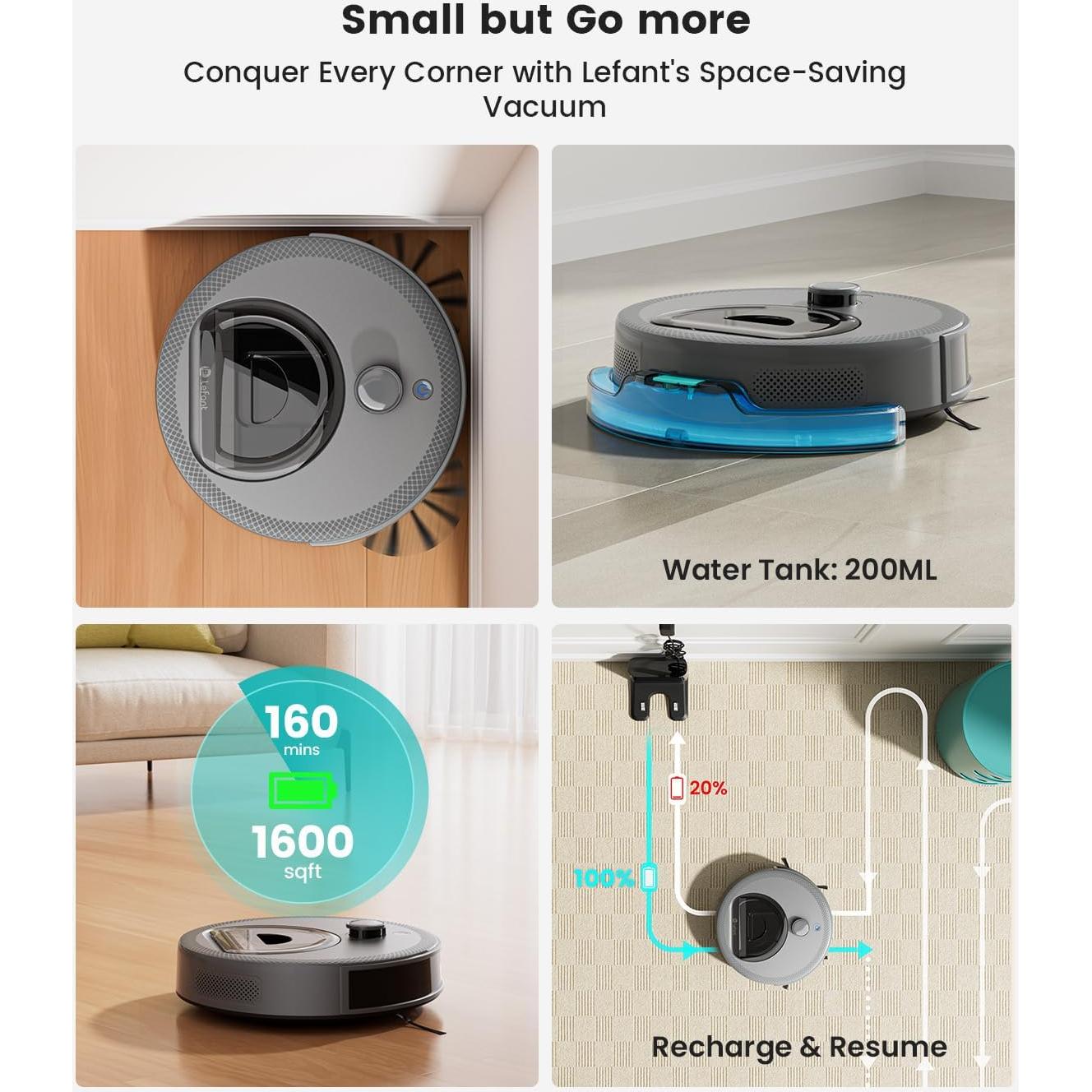 Robot Aspirador Lefant M330 Pro LiDAR 5000Pa Gris