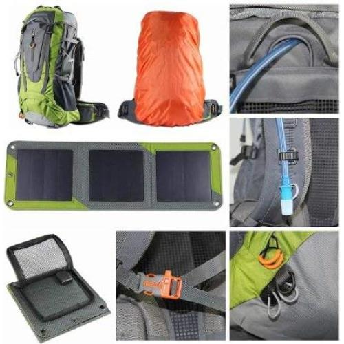 Mochila Solar Xplorer Globetrotter 42L Verde Lima con Panel 10W