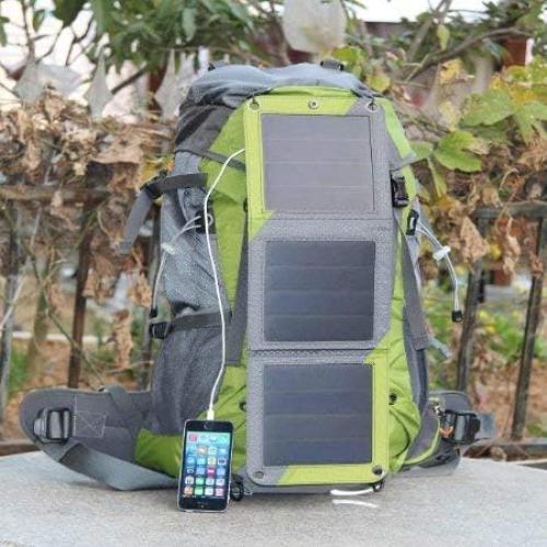 Mochila Solar Xplorer Globetrotter 42L Verde Lima con Panel 10W