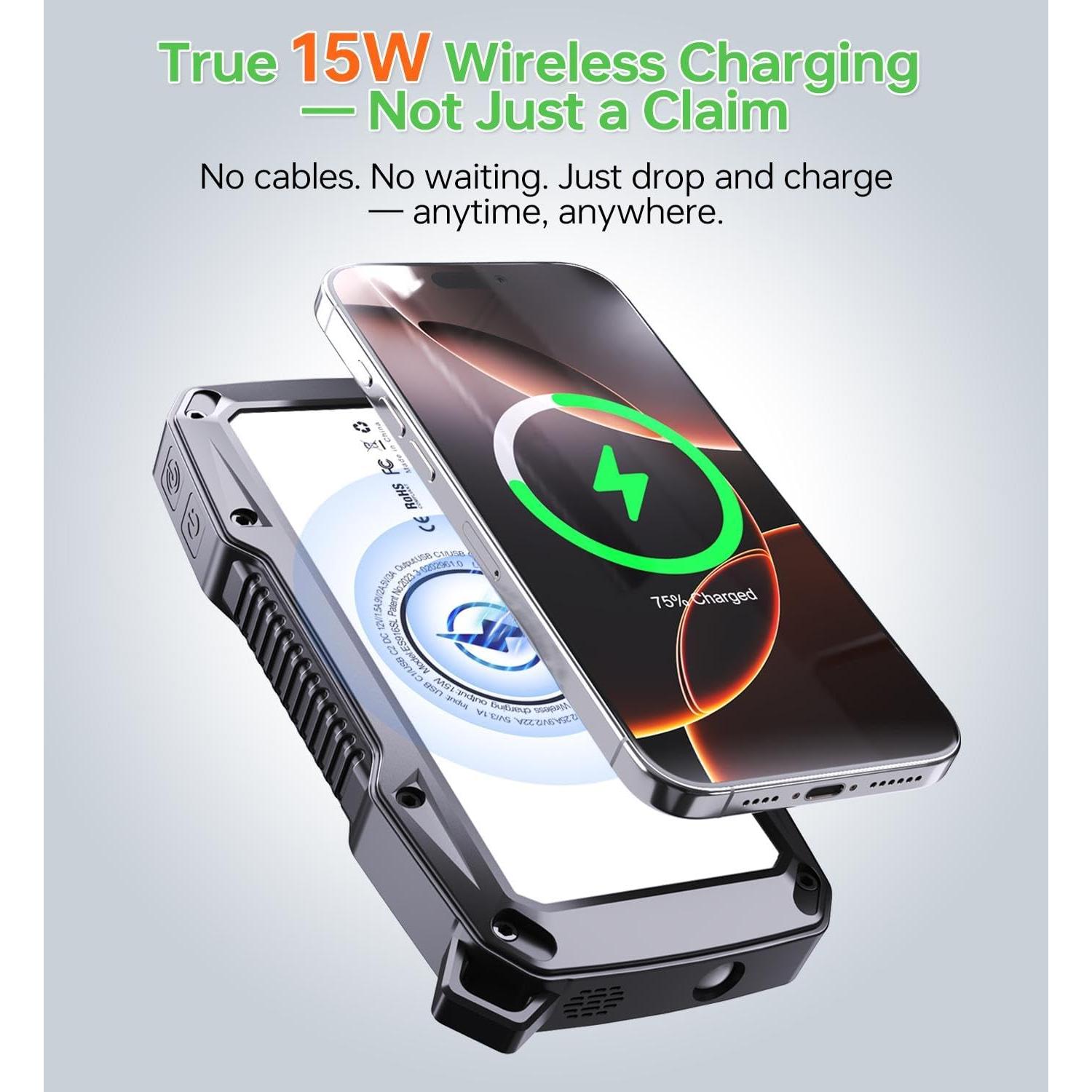 Banco de Energía Solar ABFOCE 10000mAh Carga Rápida 22.5W