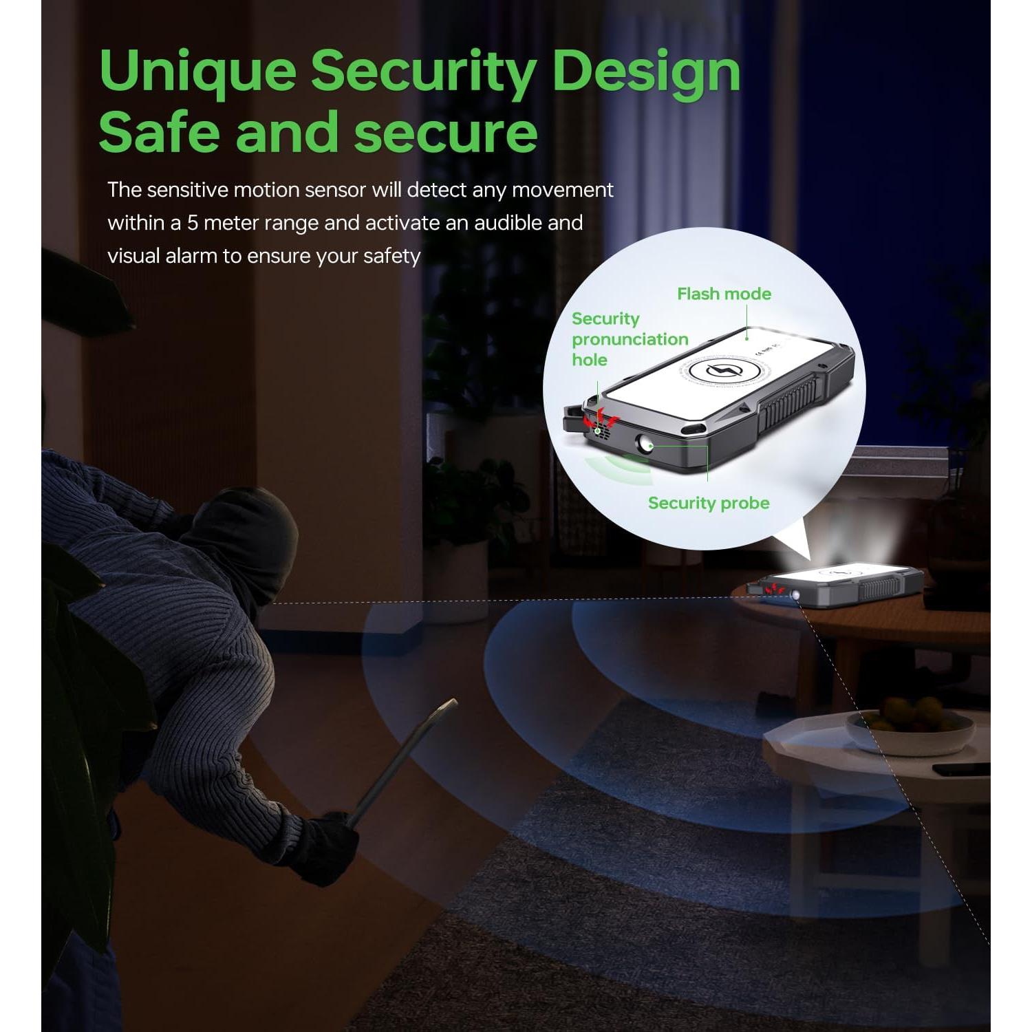 Banco de Energía Solar ABFOCE 10000mAh Carga Rápida 22.5W