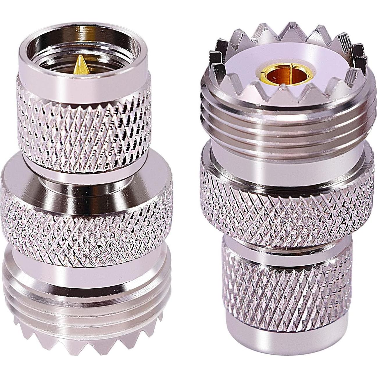 Adaptadores UHF PL259 CNARIO 2 Piezas Conector Femenino a Mini Masculino