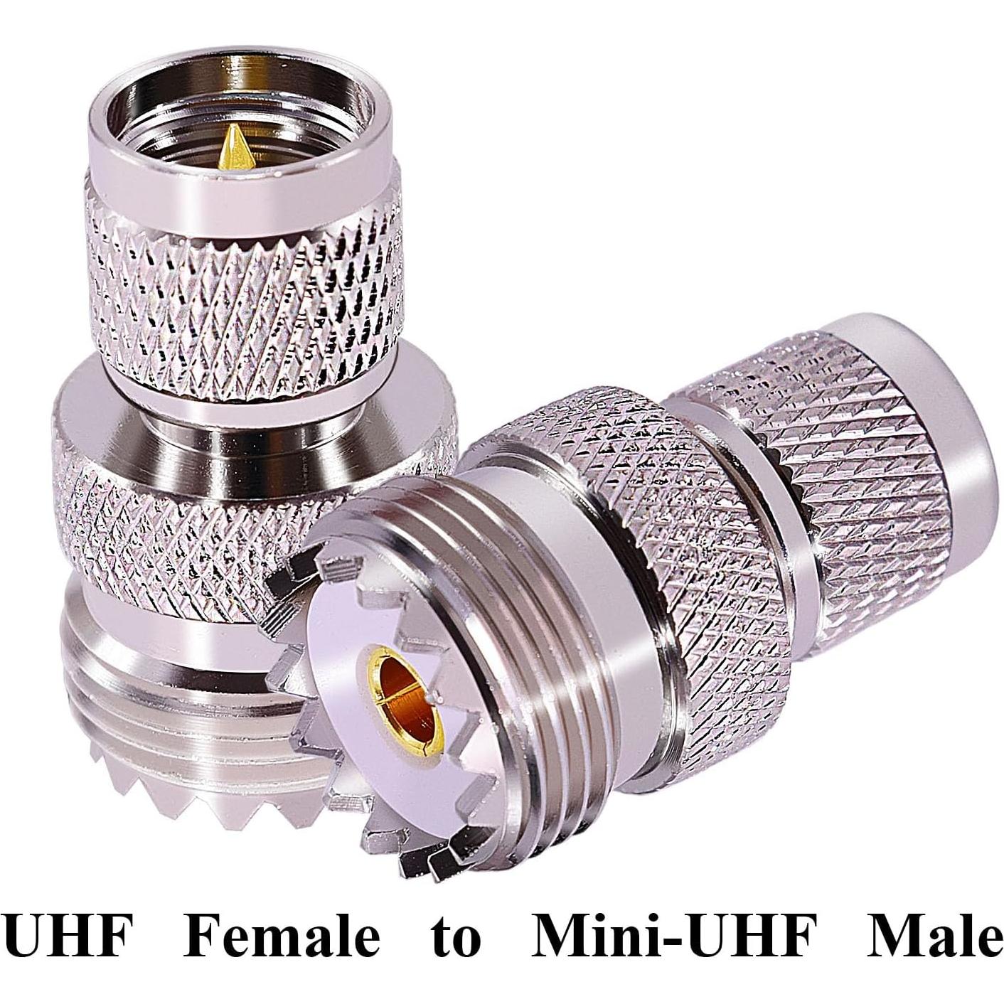 Adaptadores UHF PL259 CNARIO 2 Piezas Conector Femenino a Mini Masculino