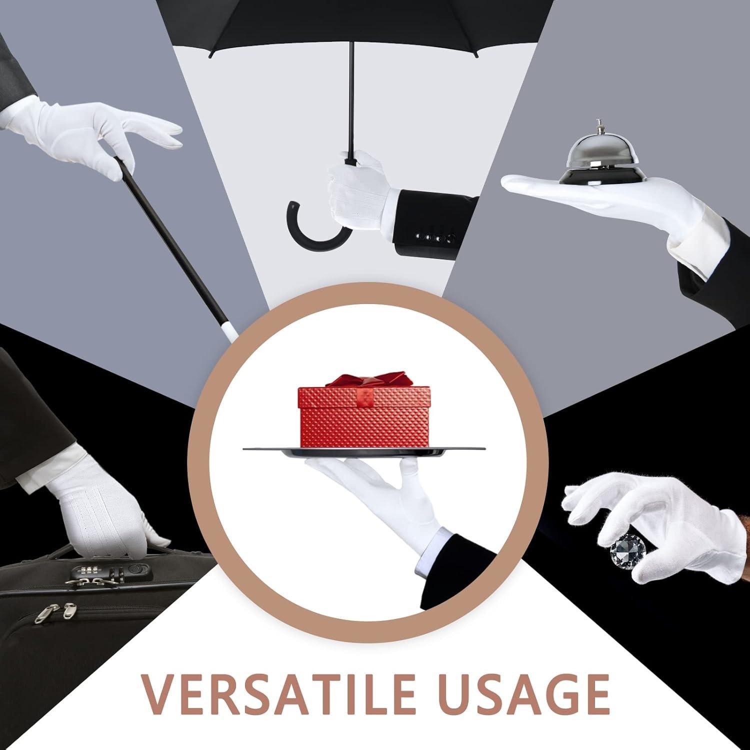 Guantes de Algodón Blanco Zenssia Parade para Inspección de Joyería