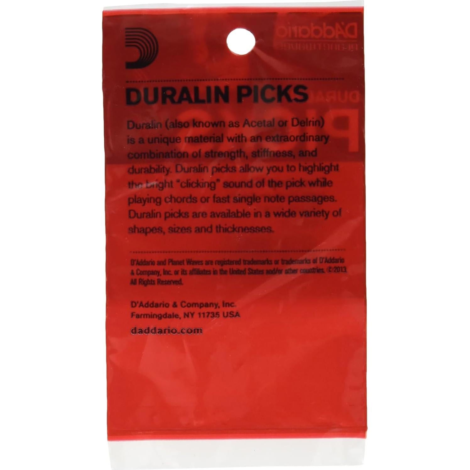 Pua de Guitarra D'Addario Duralin 0.70mm Paquete de 10