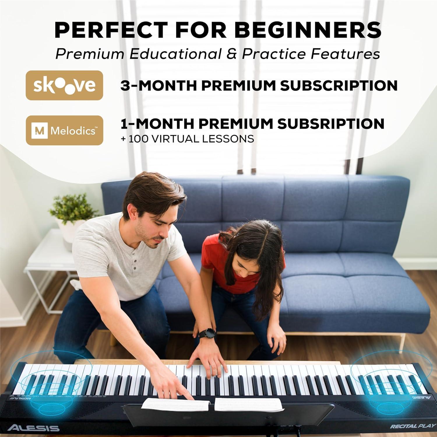 Teclado Electrónico Alesis Recital Play 88 Teclas USB MIDI