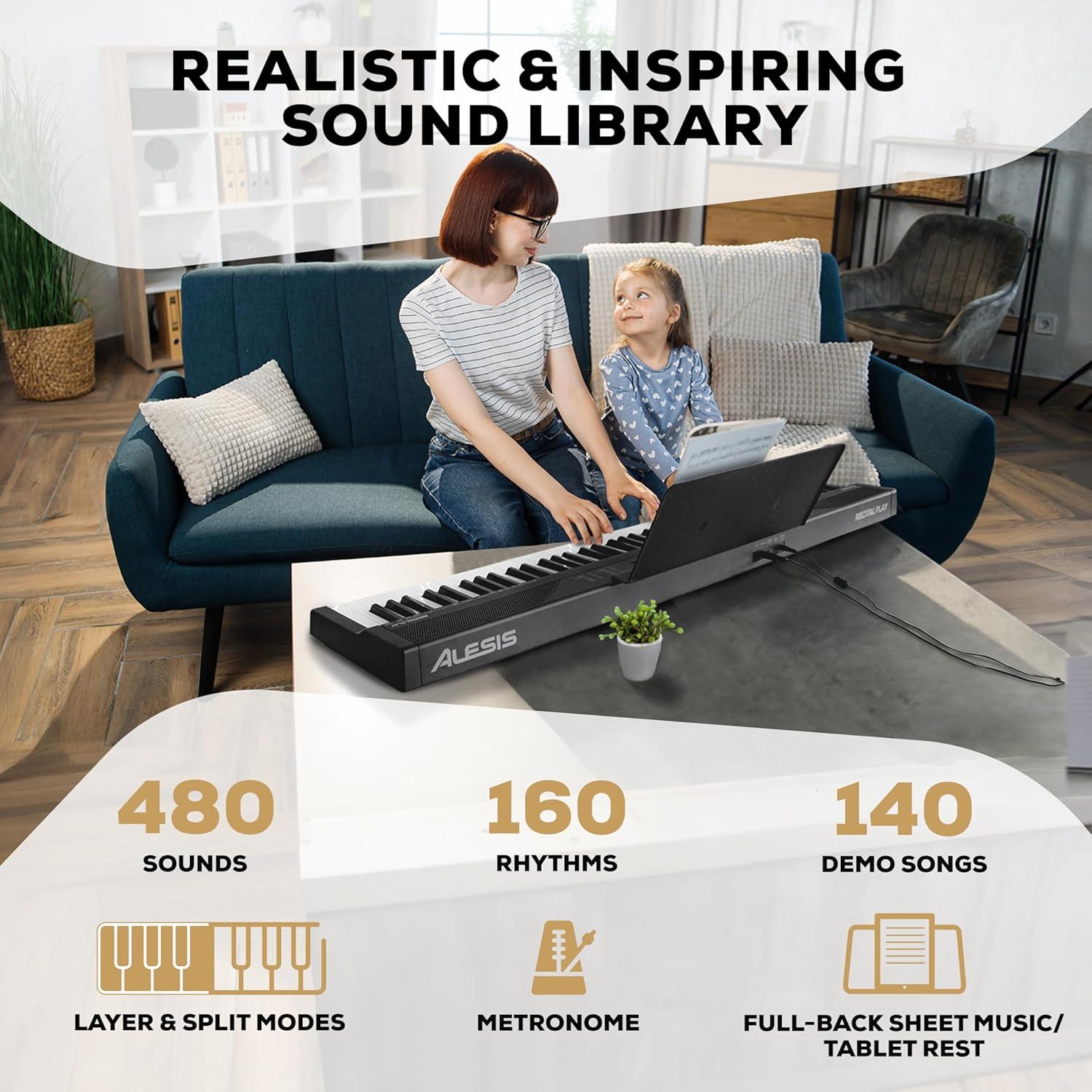 Teclado Electrónico Alesis Recital Play 88 Teclas USB MIDI