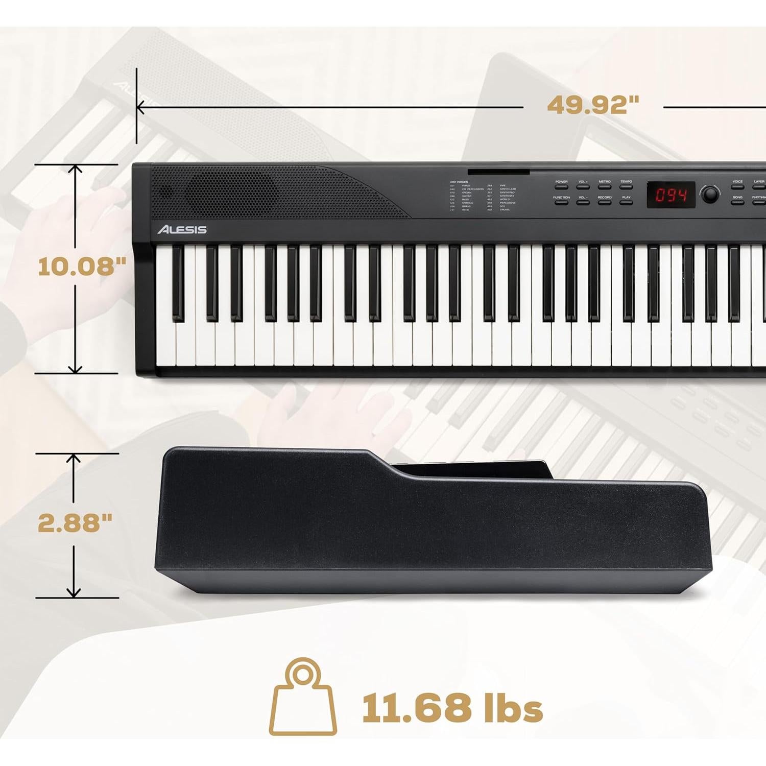 Teclado Electrónico Alesis Recital Play 88 Teclas USB MIDI