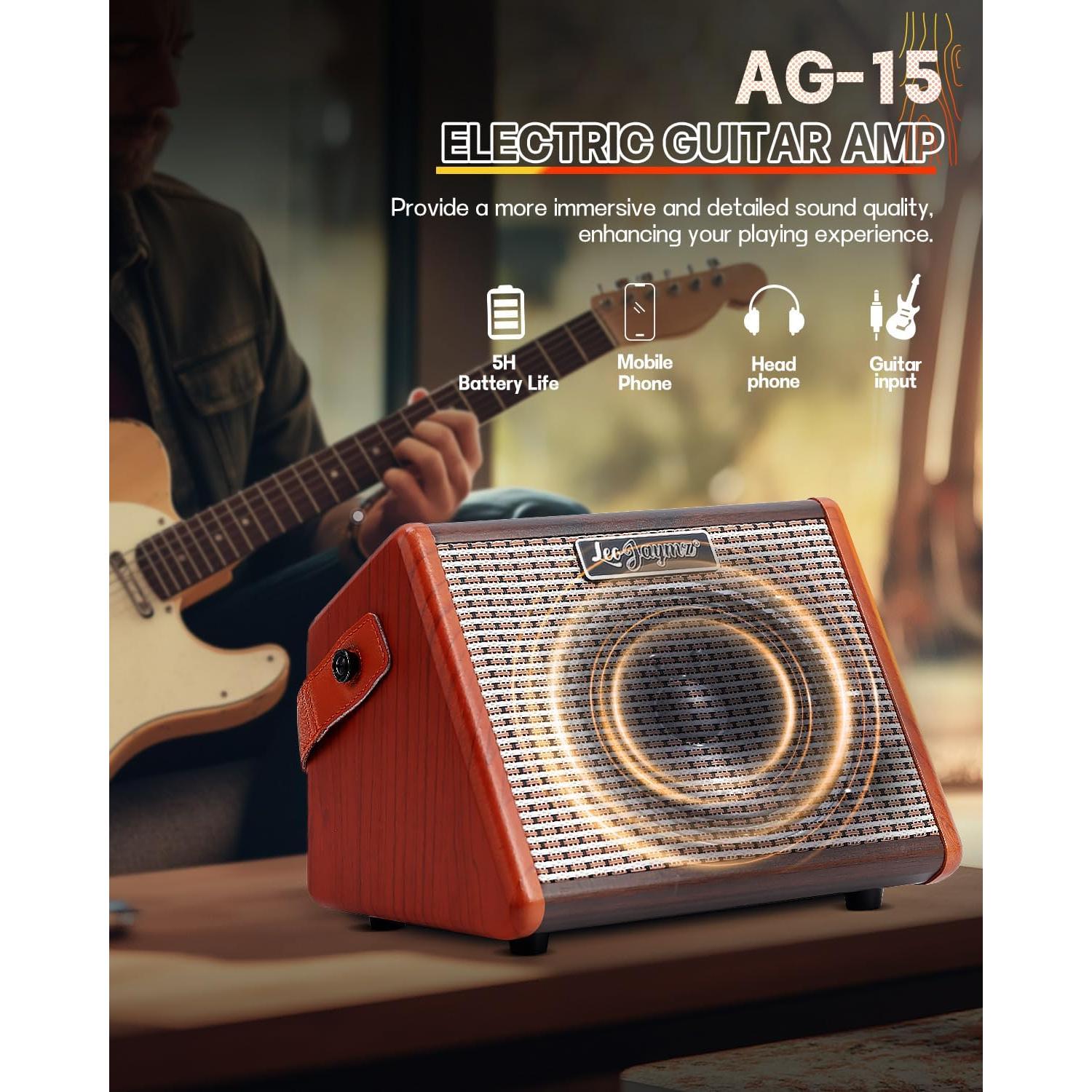 Amplificador Eléctrico Portátil Leo Jaymz AG-15 15W Bluetooth