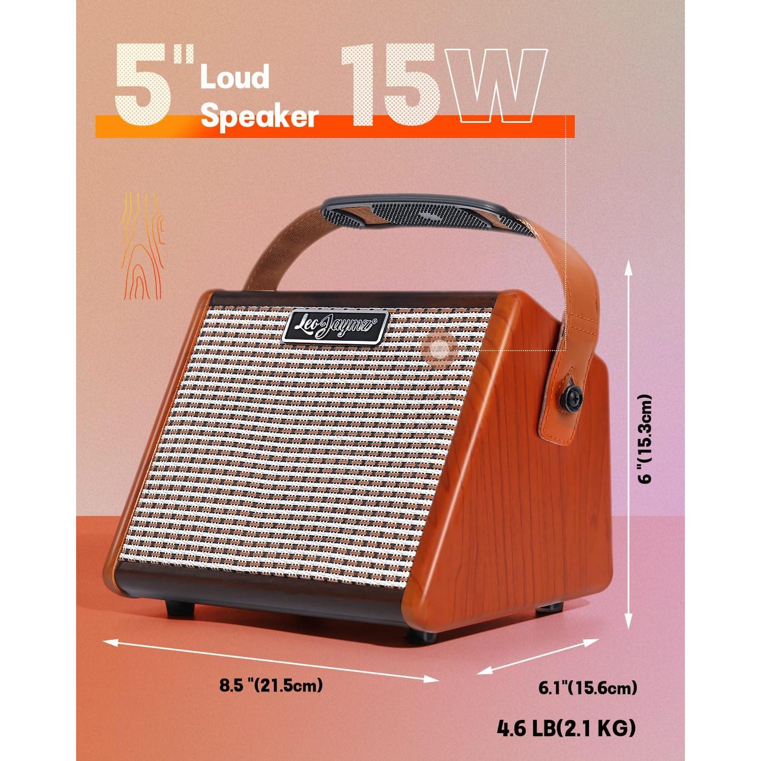 Amplificador Eléctrico Portátil Leo Jaymz AG-15 15W Bluetooth