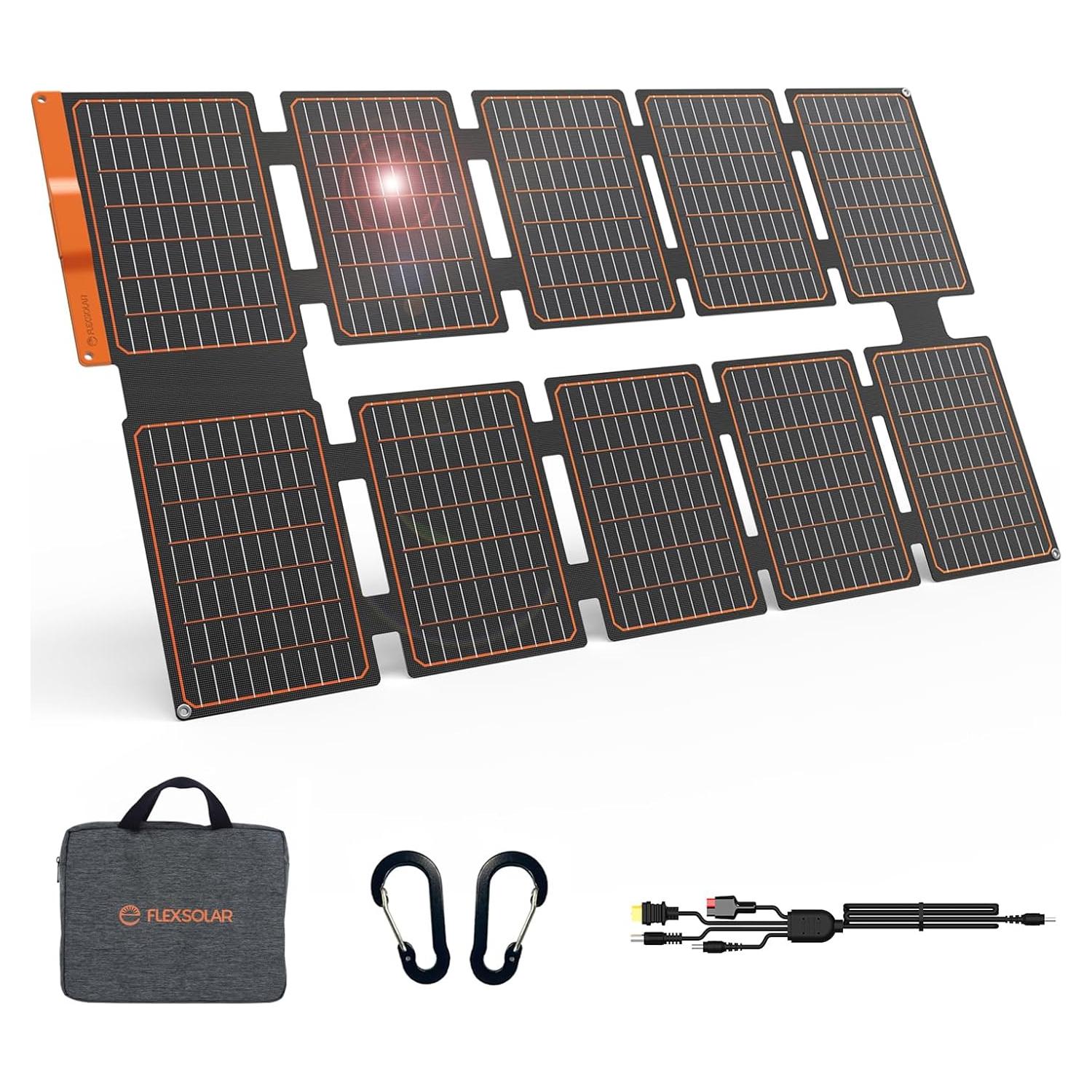Panel Solar Portátil FlexSolar 100W con USB-C y DC IP67