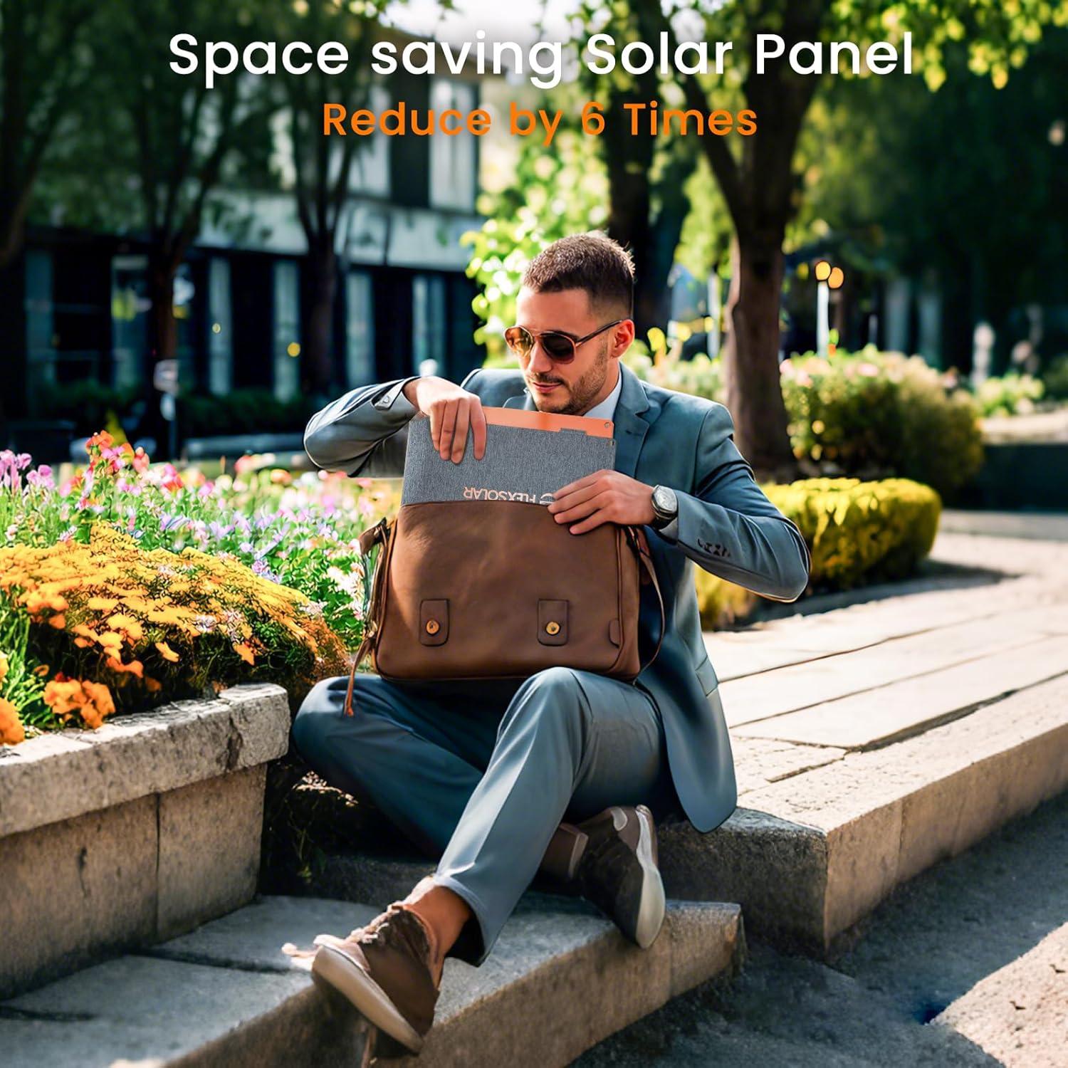 Panel Solar Portátil FlexSolar 100W con USB-C y DC IP67