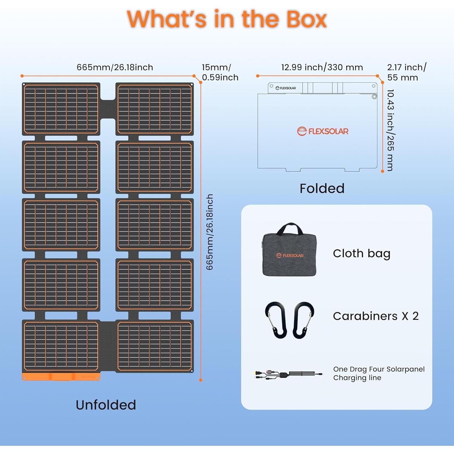 Panel Solar Portátil FlexSolar 100W con USB-C y DC IP67