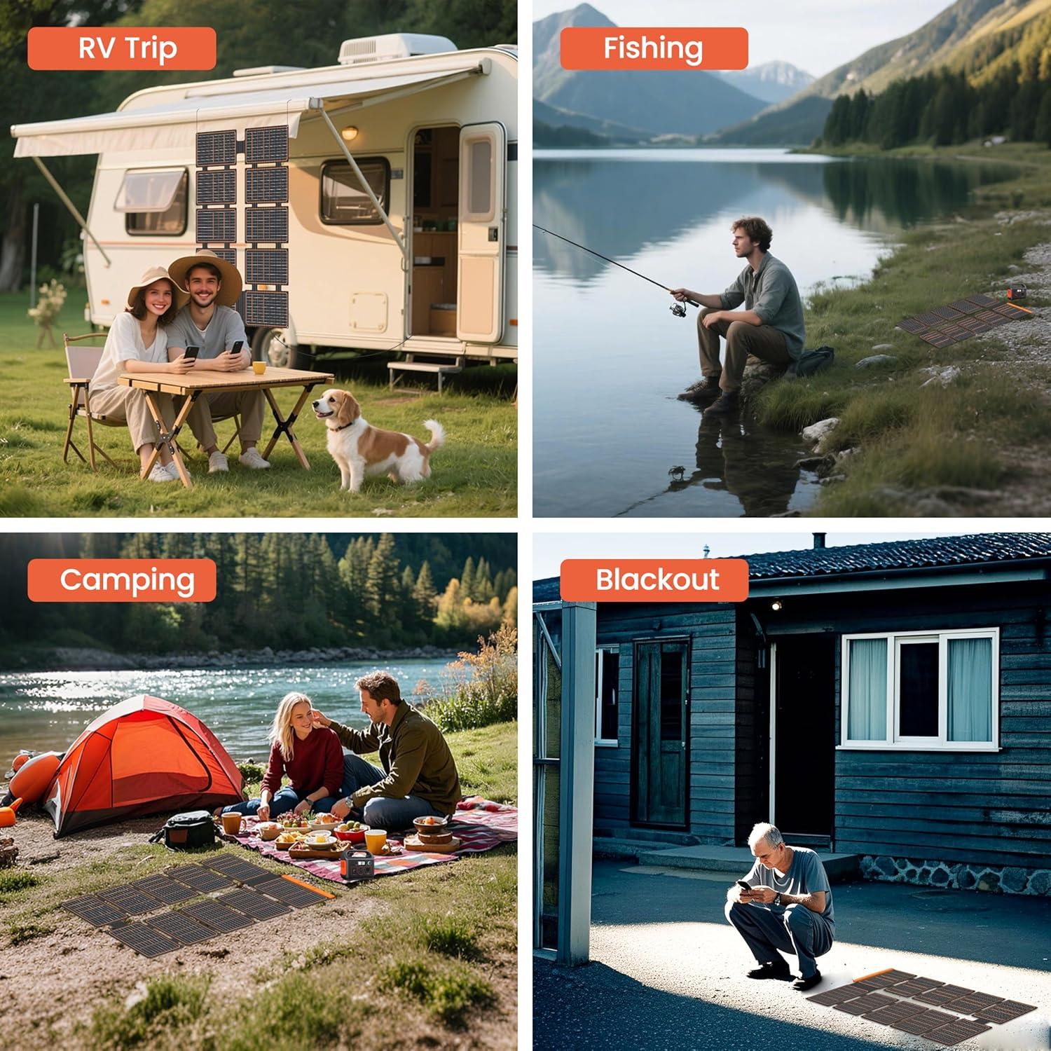 Panel Solar Portátil FlexSolar 100W con USB-C y DC IP67