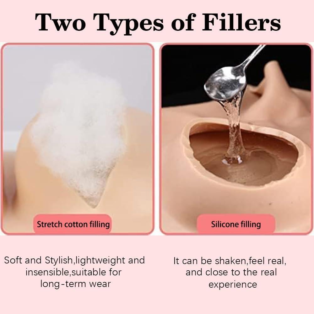 Placa de Pecho de Silicona Zilasegy Talla B-G Color Blanco