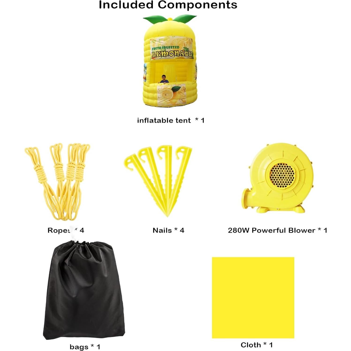 Stand Inflable de Limón Amarillo Yuhuya 3.05x3.05x4.57m