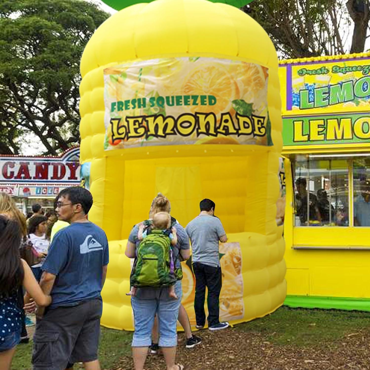 Stand Inflable de Limón Amarillo Yuhuya 3.05x3.05x4.57m