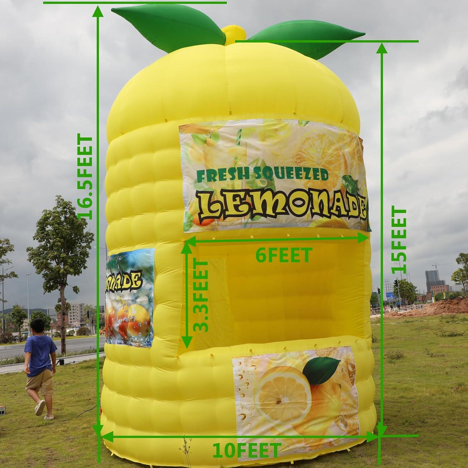 Stand Inflable de Limón Amarillo Yuhuya 3.05x3.05x4.57m