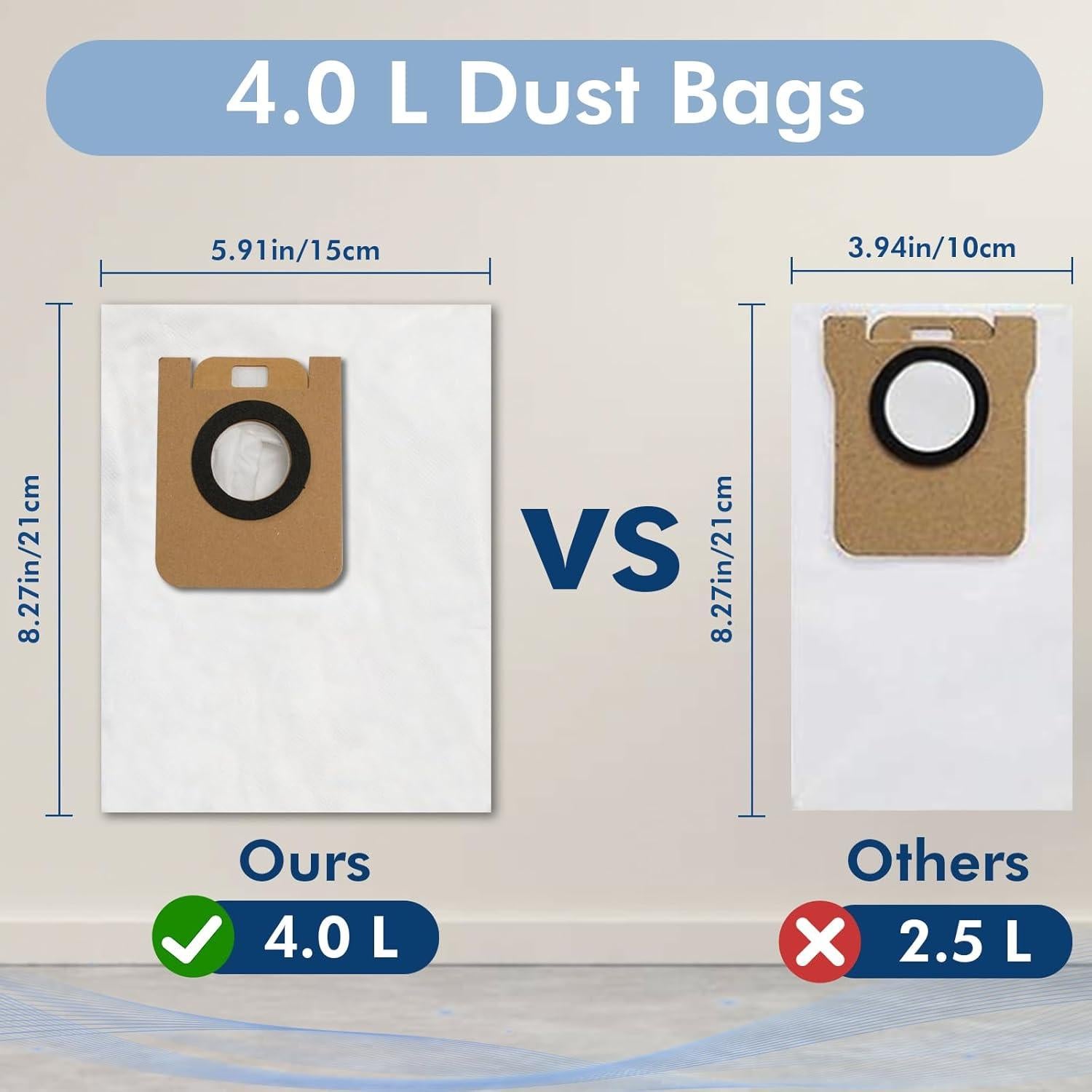 Paquete de 10 Bolsas de Polvo Yonice D10 Plus 4.0L para Aspiradora