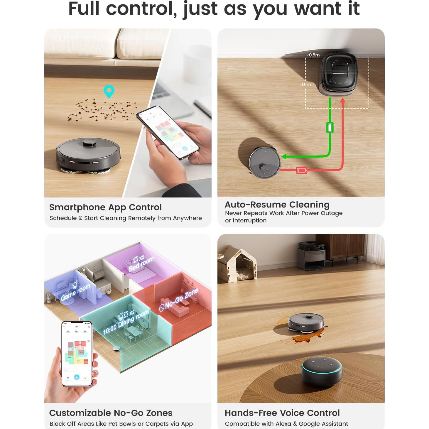 Aspiradora Robot Lefant M3 Max 20000Pa Auto-Vaciado Gris