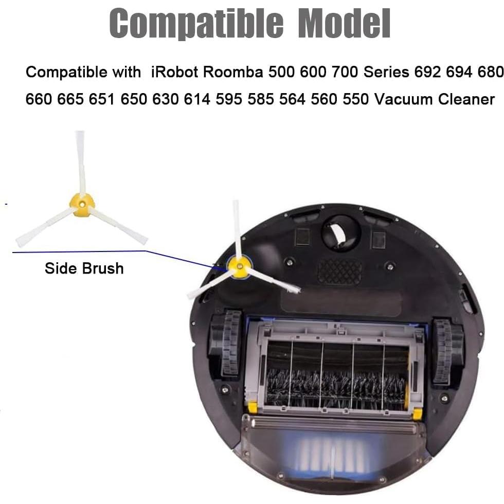 Paquete de 3 cepillos laterales Genérico para iRobot Roomba 500/600/700
