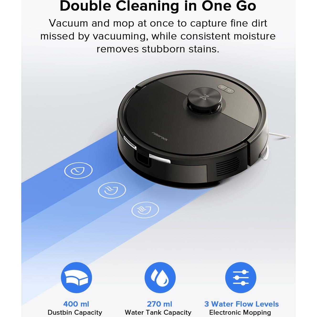 Roborock Q7 L5 Robot Aspiradora y Mopa 8000Pa Negro