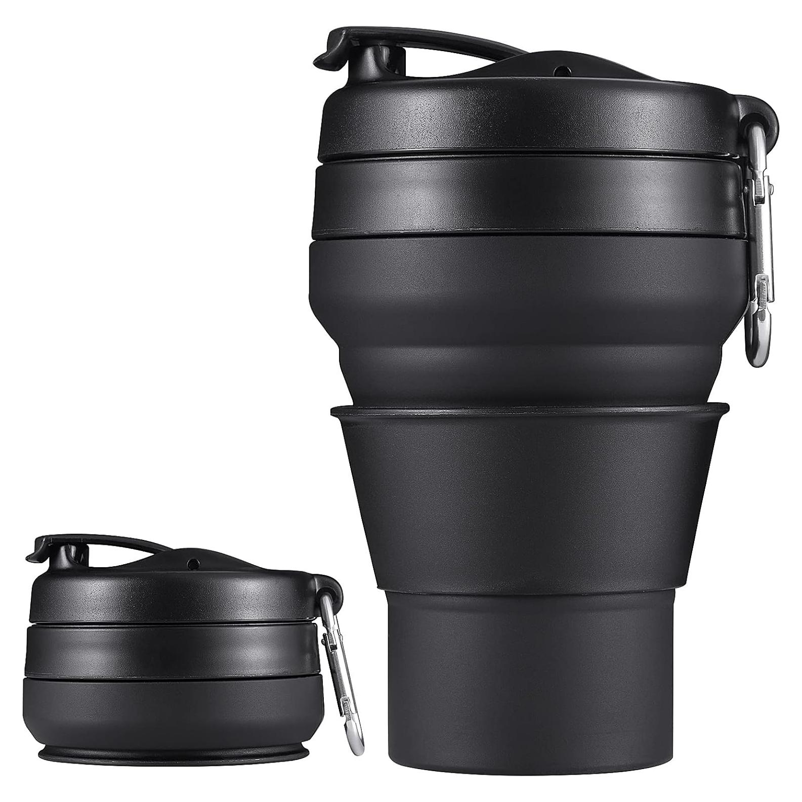 Taza Plegable EASYXQ 600ml Silicona Camping Negra