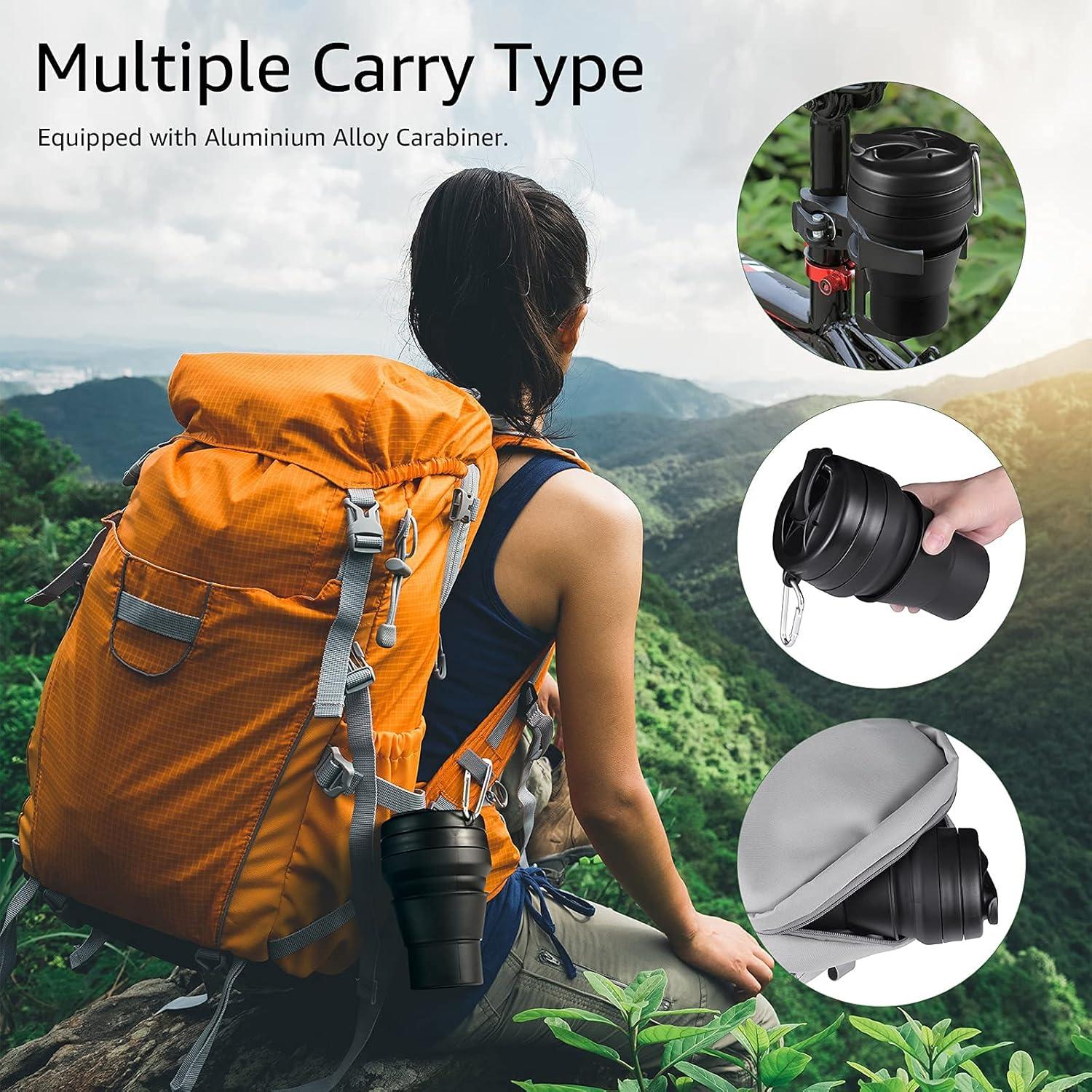 Taza Plegable EASYXQ 600ml Silicona Camping Negra