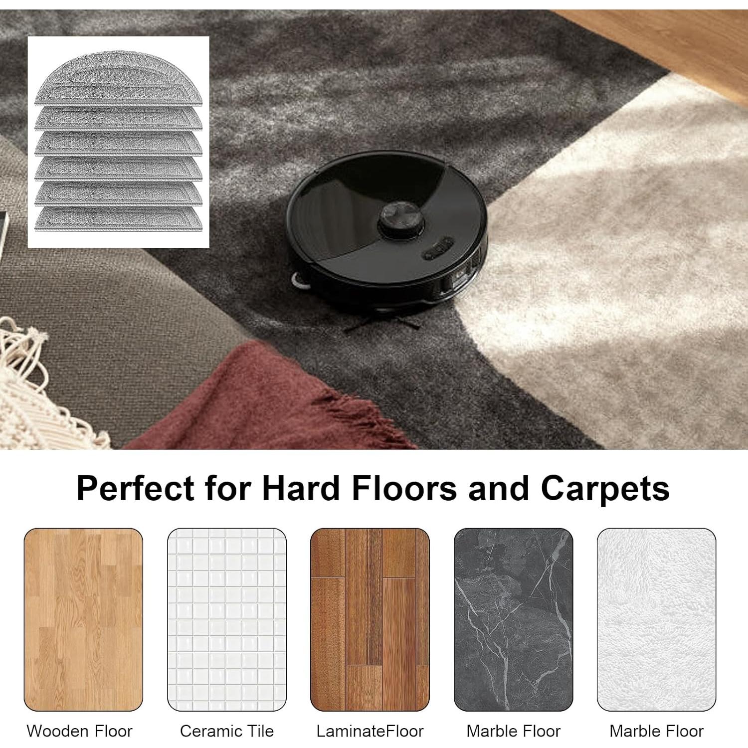 6 Paños de Microfibra Reemplazo para Roborock S8 MaxV Ultra