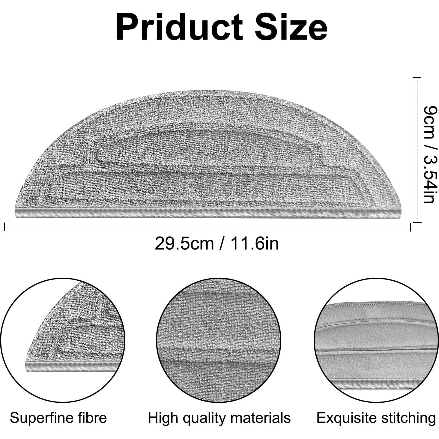 6 Paños de Microfibra Reemplazo para Roborock S8 MaxV Ultra