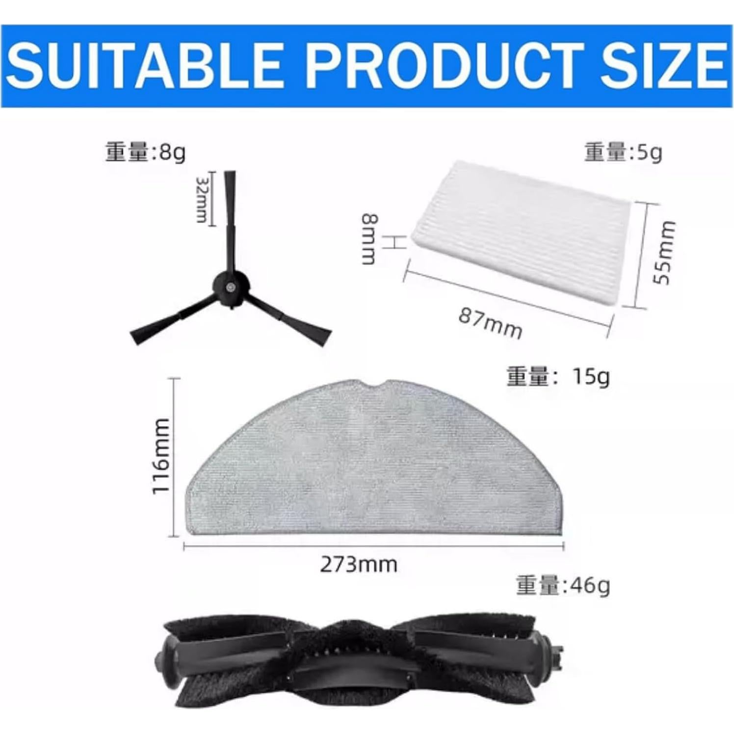 Kit de Repuestos para Aspiradora Robot Tapo RV30 Max Plus - 9 Piezas