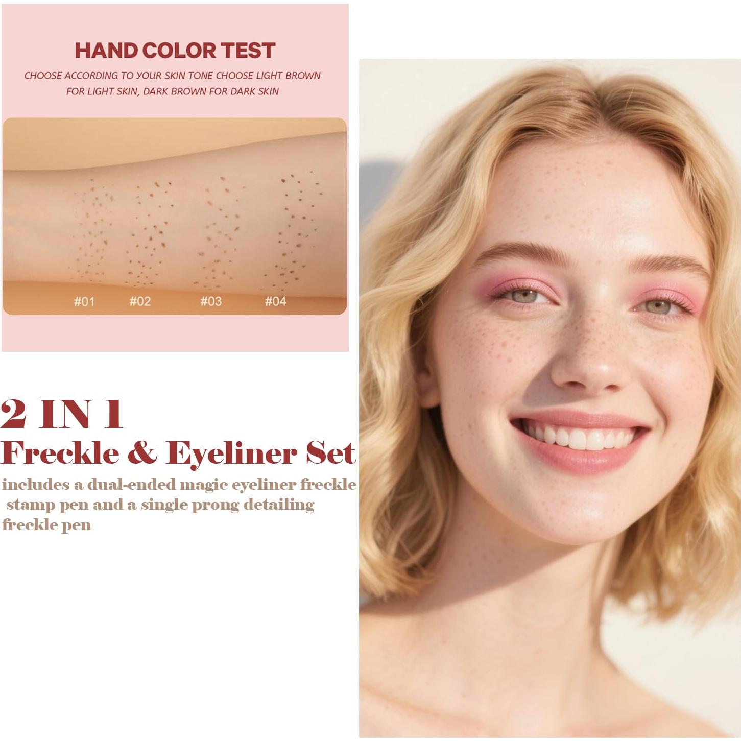 Sello de Pecas Falsas 2 en 1 Aaiffey - Delineador Líquido Negro