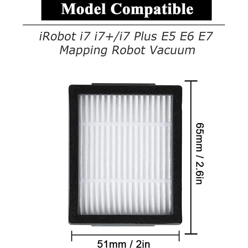 Kit de Repuestos MIXEAL para iRobot Roomba i7 i3 i4 i5 i6 i8 - 2 Cepillos Multi-Superficie, 6 Filtros HEPA, 10 Cepillos Laterales