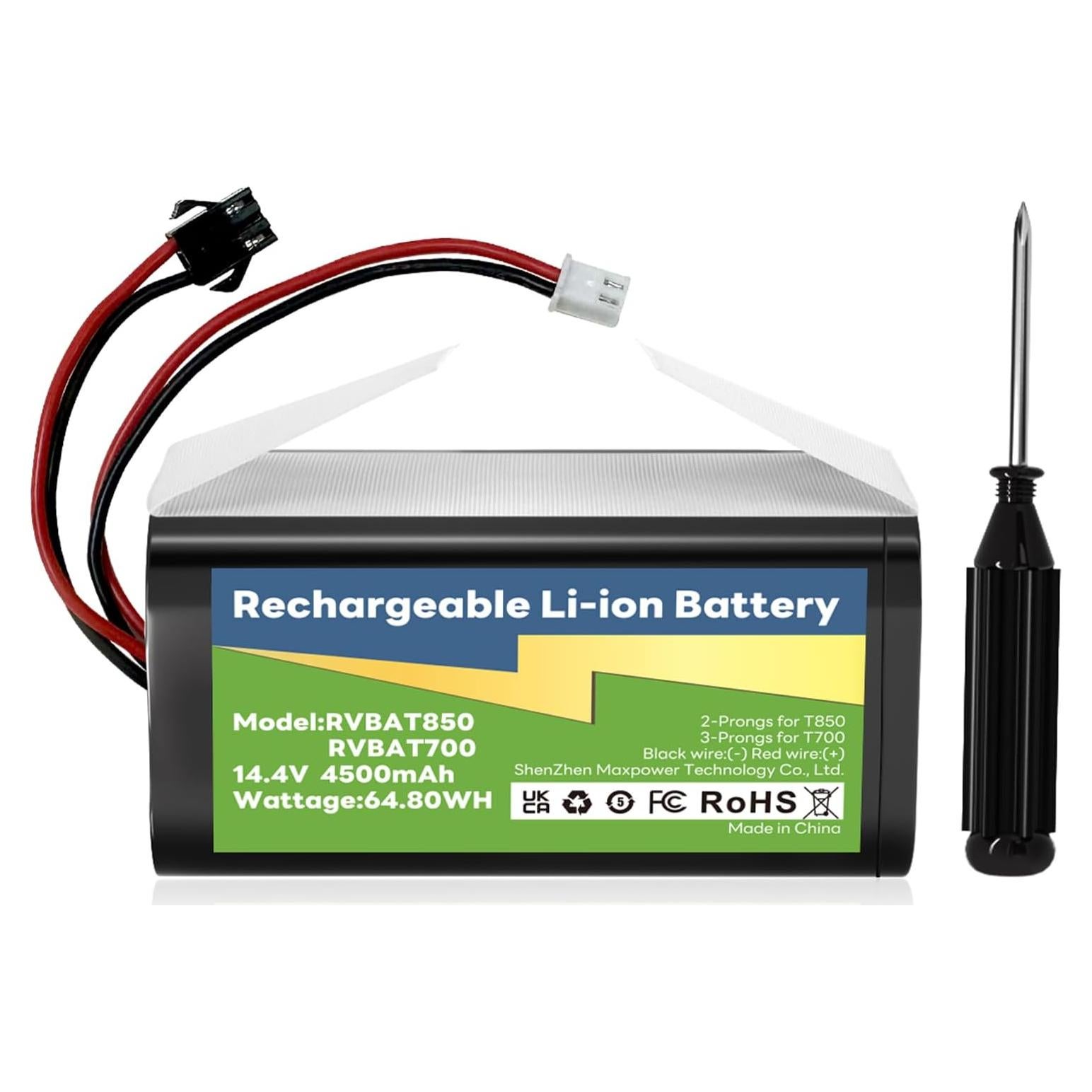 Batería de Reemplazo KOOAQQ RVBAT850 4500mAh para Aspiradoras Shark