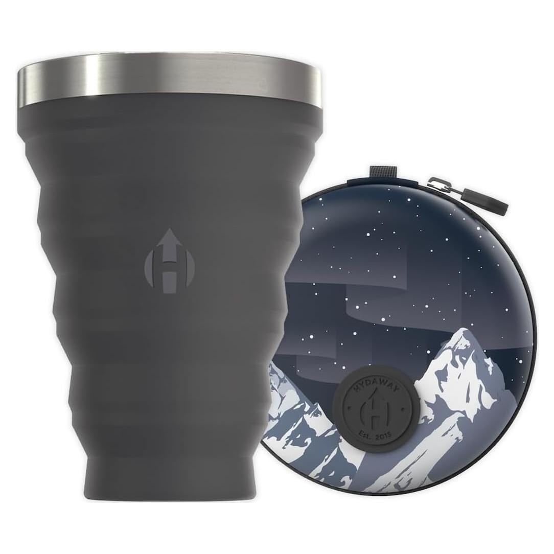 Vaso Plegable HYDAWAY 0.47L Silicona y Acero Inoxidable