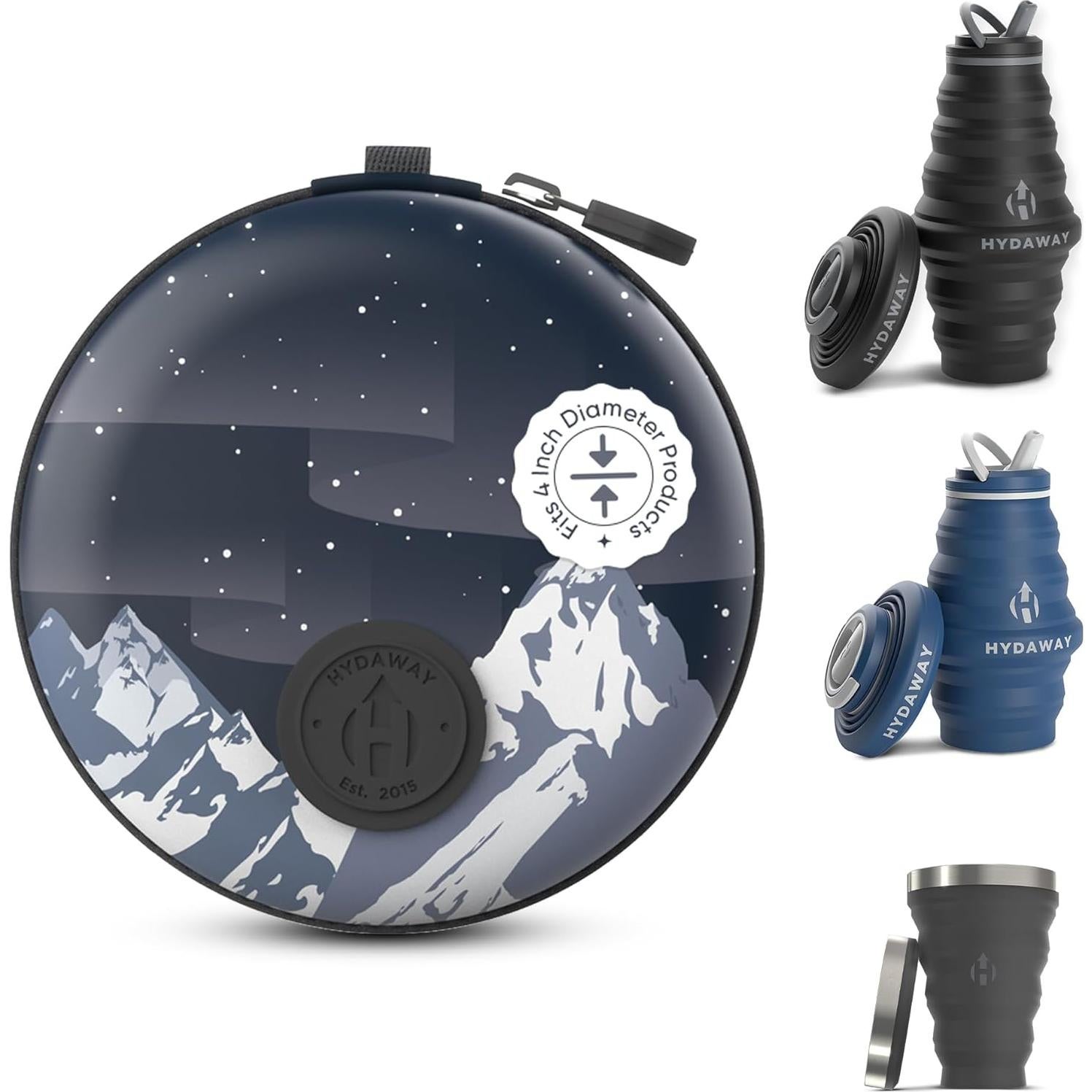 Vaso Plegable HYDAWAY 0.47L Silicona y Acero Inoxidable