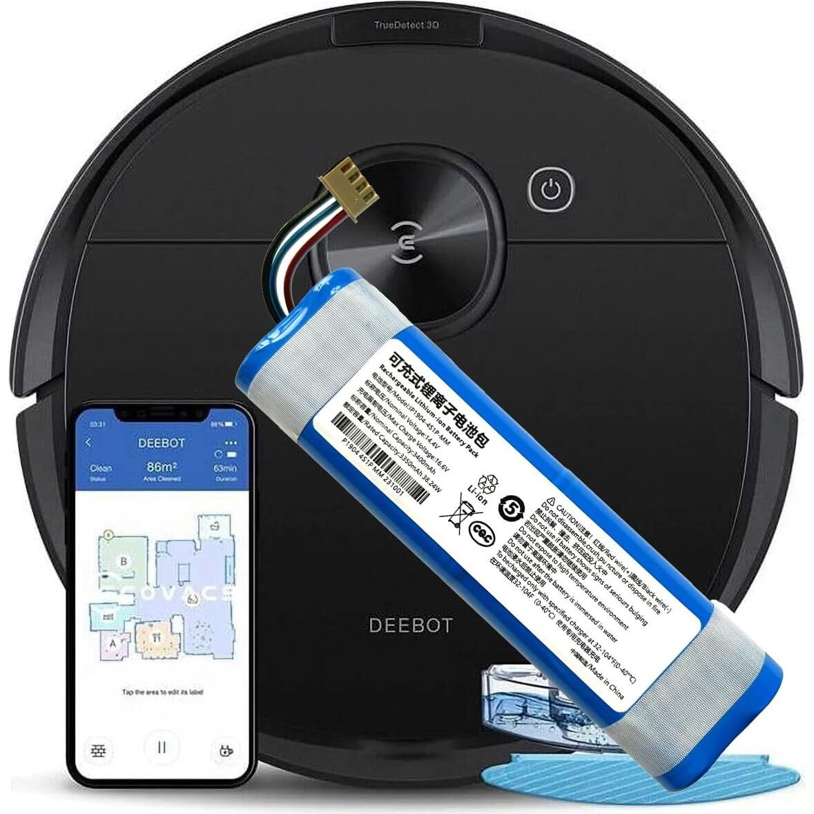 Batería de Litio 14.4V 3400mAh para Ecovacs Deebot N8/N8+/N8 PRO+