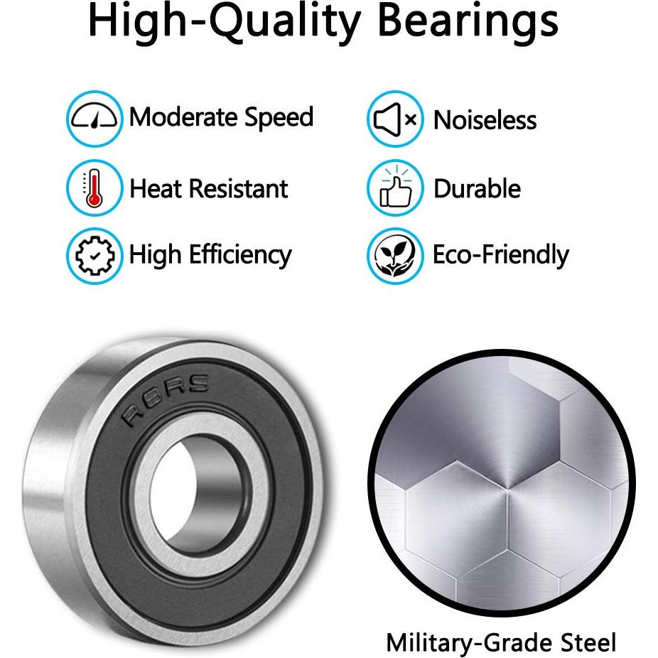 Rodamientos de Bolas SHKI R8-2RS Paquete de 12 Sellado Doble