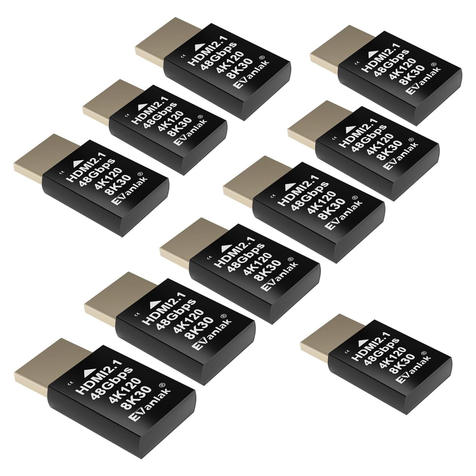 Emulador HDMI 2.1 Dummy Plug 4K 120Hz EVanlak - 10 Piezas