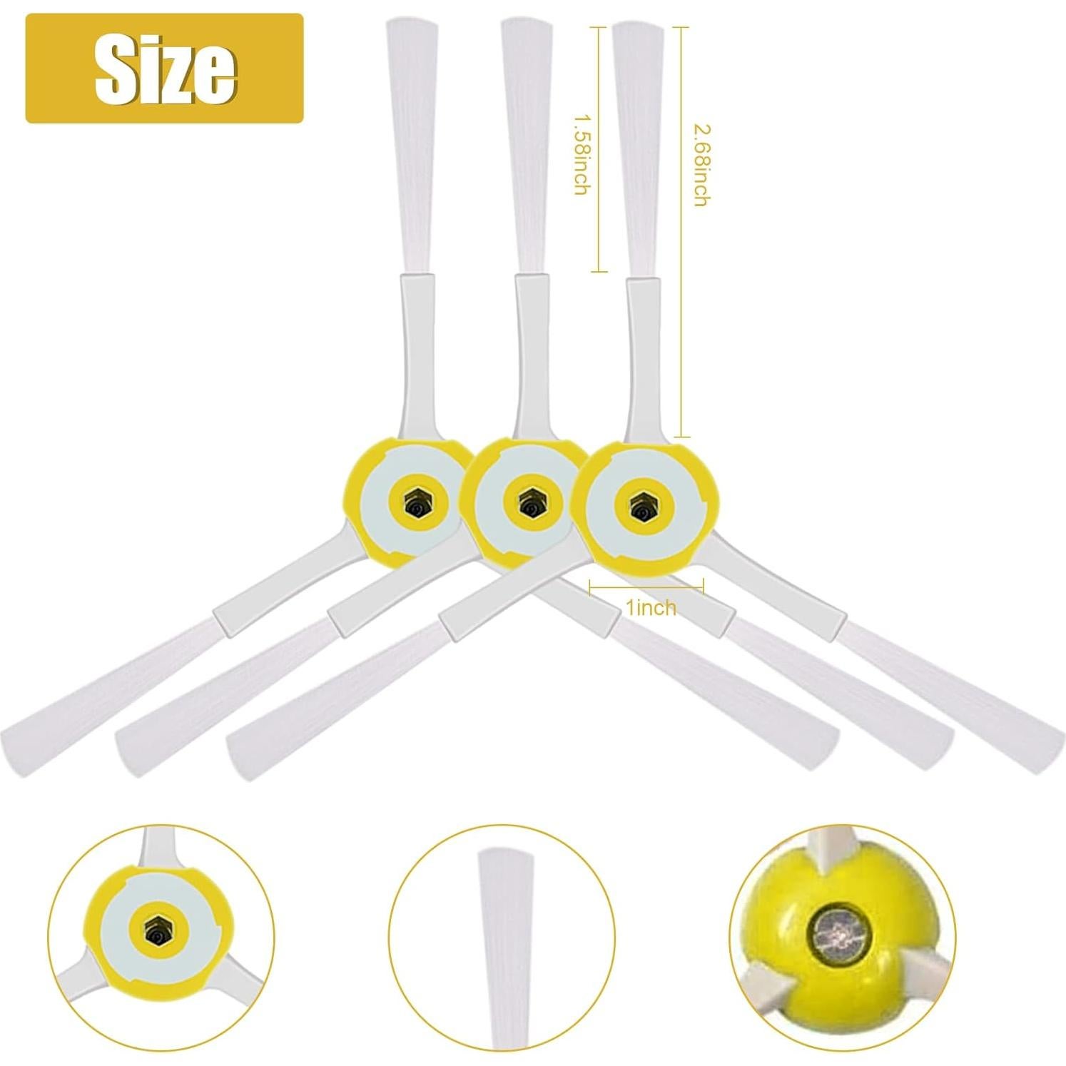Cepillos Laterales de 3 Brazos para iRobot Roomba - Paquete de 3
