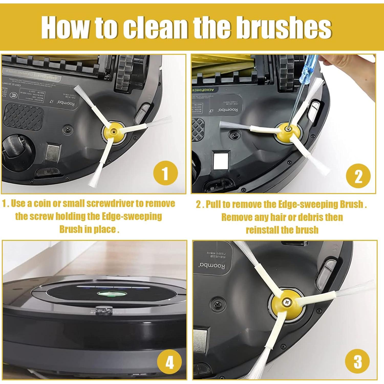 Cepillos Laterales de 3 Brazos para iRobot Roomba - Paquete de 3