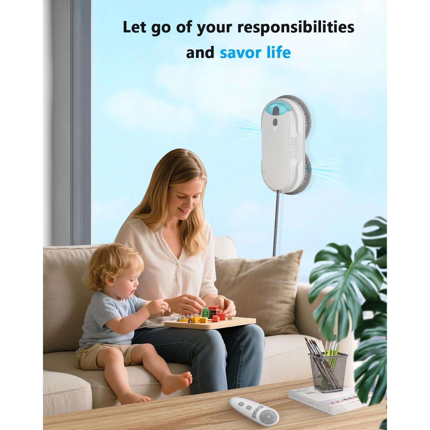 Robot Limpiador de Ventanas HIXZAP X1 con Spray Ultrasónico 85ml