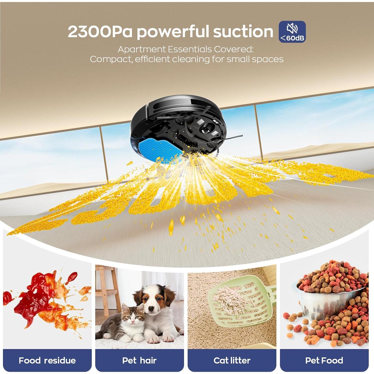 Robot Aspirador y Mopa 2 en 1 MANVN BR151, 2300Pa, Wi-Fi