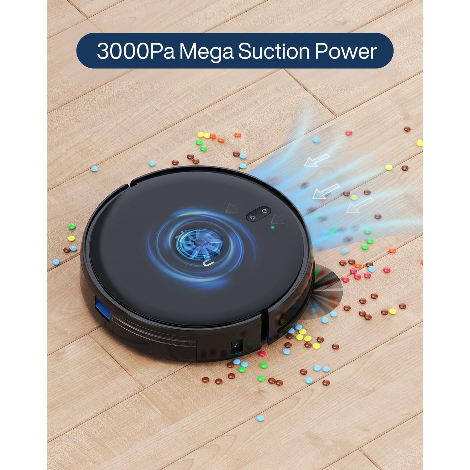 Aspiradora Robot Thamtu L200-B, Potente Succión 3000Pa, Limpieza Autocargable