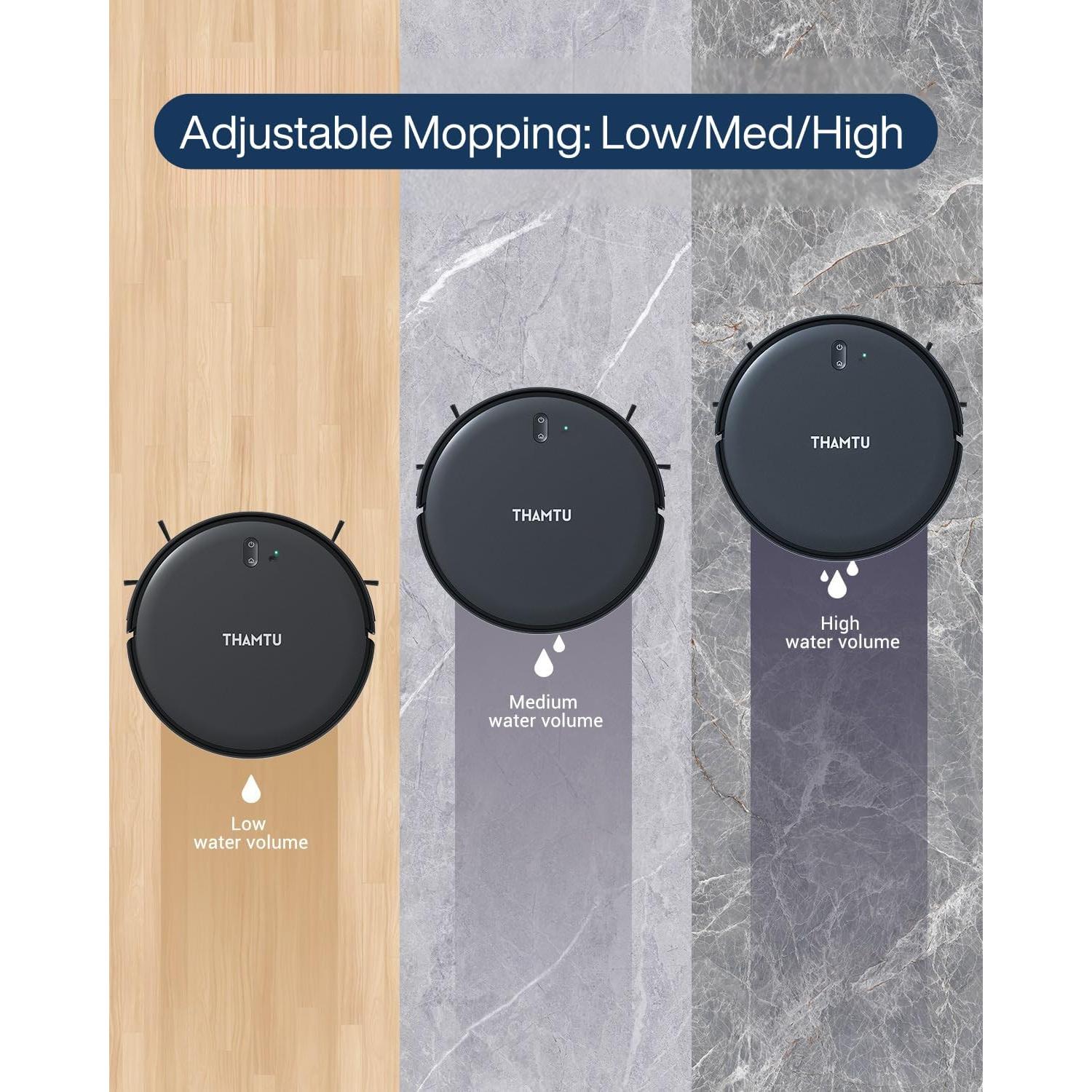 Aspiradora Robot Thamtu L200-B, Potente Succión 3000Pa, Limpieza Autocargable