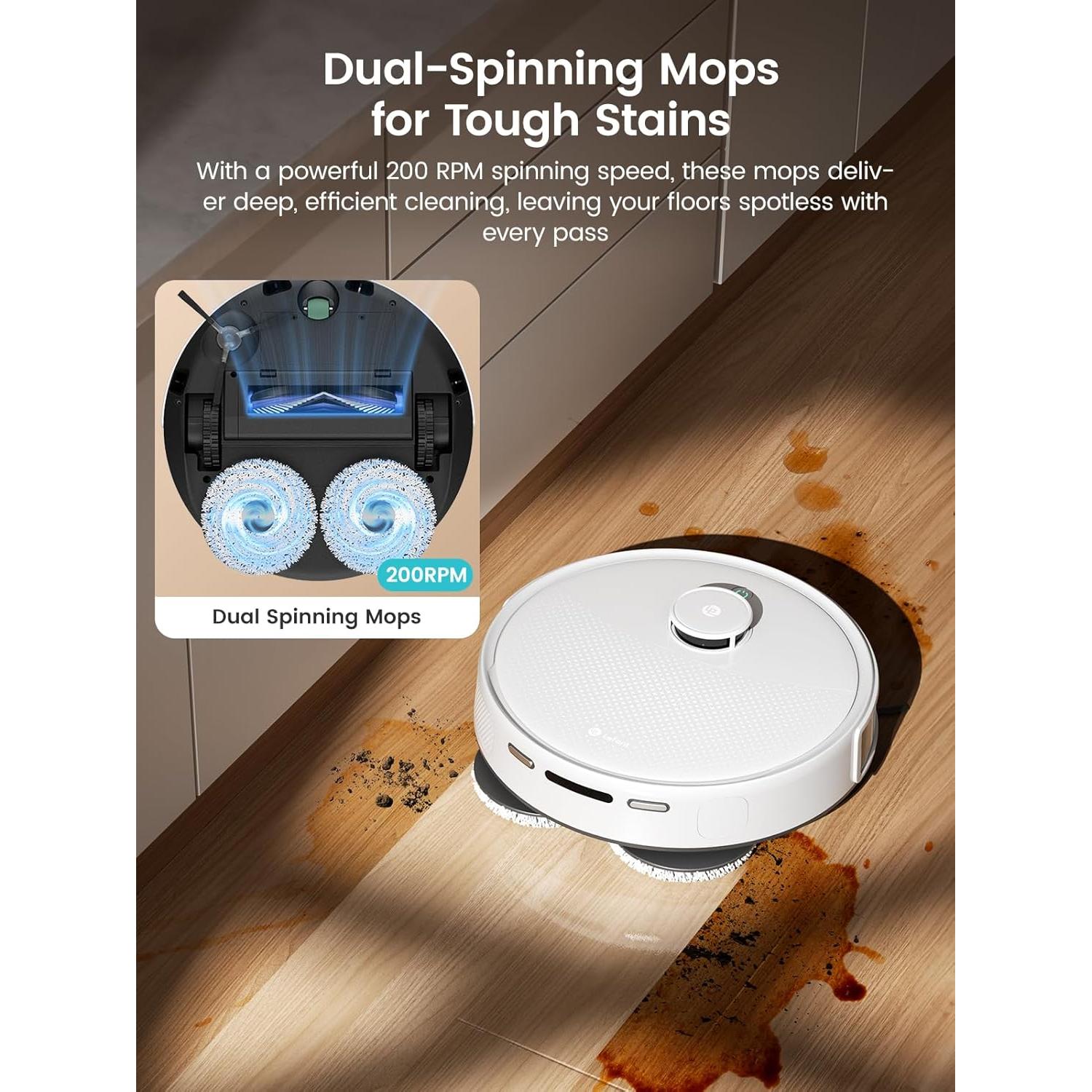 Robot Aspirador Lefant M3 con Mopa y LiDAR, 12000Pa