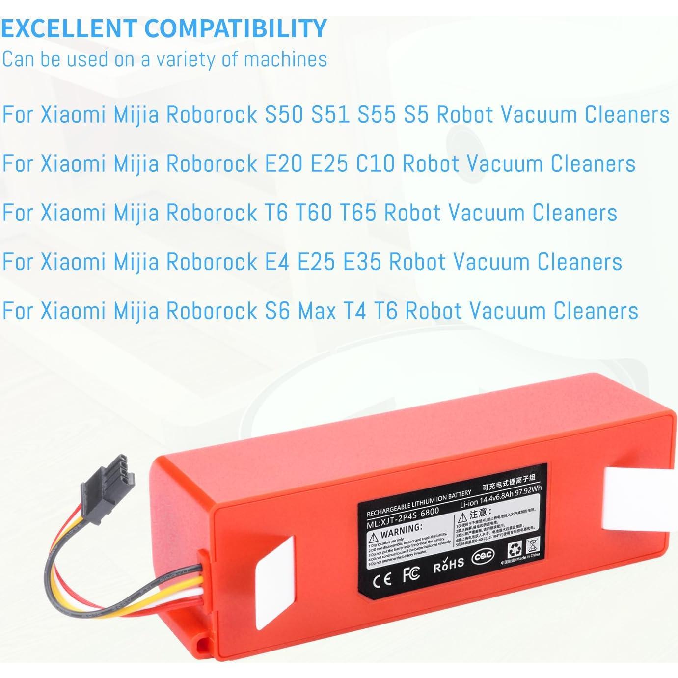 Batería de Reemplazo para Robot Aspirador Xiaomi Roborock 14.4V 6800mAh