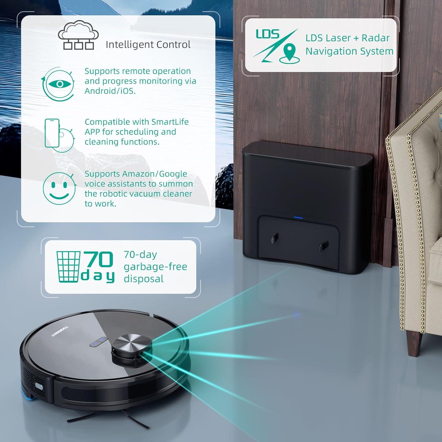 Aspiradora Robot TOQEEBOT SL61Pro con Mopa y Auto-Vaciado