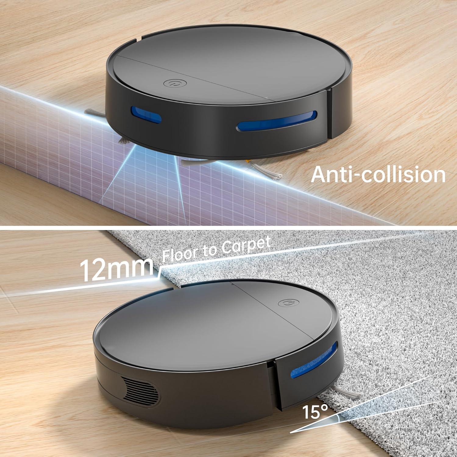 Aspiradora Robot ENCHE 808 3500Pa Control Remoto 550ML Pelo Mascotas